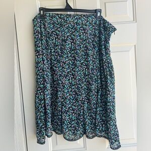 Dressbarn Size 22 Floral Chiffon Maxi Skirt Made in USA Lightweight